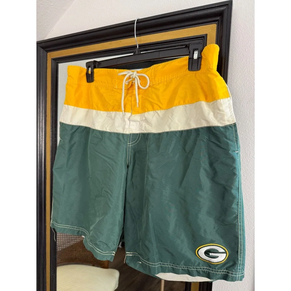 Vintage NFL Team Apparel Green Bay Packers Swim Trunks XXL Board Shorts